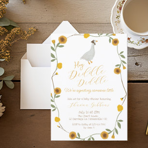 Yellow Wildflower Mother Goose Nursery Rhyme Invitation