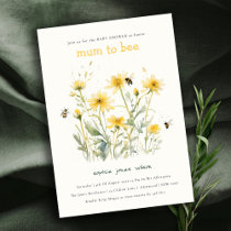 Yellow Wildflower Mum To Bee Neutral Baby Shower Invitation