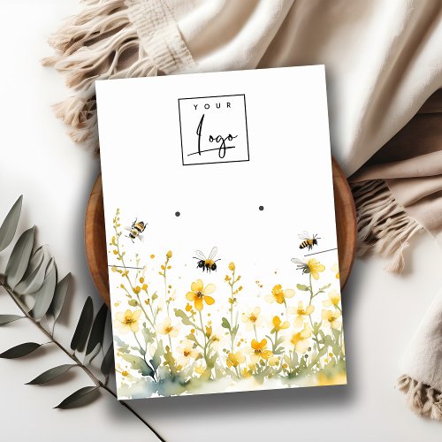 Yellow Wildflower Necklace Earring Logo Display Business Card