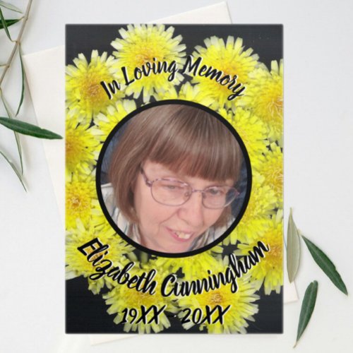 Yellow Wildflower Patch Five Photo Memorial  Tri_Fold Announcement