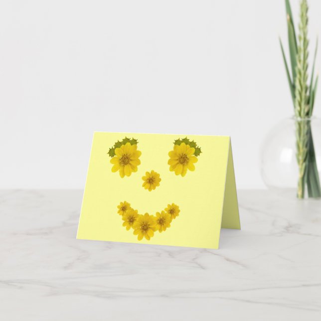 Yellow Wildflower Photos Smile Personalized Thank You Card (Front)
