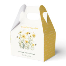 Yellow Wildflower Sweet As Bee Neutral Baby Shower Favor Boxes