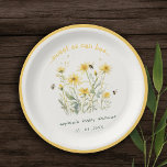 Yellow Wildflower Sweet As Bee Neutral Baby Shower Paper Plates<br><div class="desc">If you need any other matching product or customization,  kindly message via Zazzle.</div>