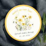 Yellow Wildflower Sweet As Bee Neutral Baby Shower Round Paper Coaster<br><div class="desc">If you need any other matching product or customization,  kindly message via Zazzle.</div>