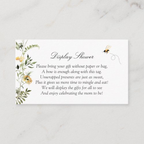 Yellow Wildflower Sweet as Can Bee Display Shower Enclosure Card