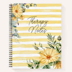Yellow Wildflower Therapy Notes Journal