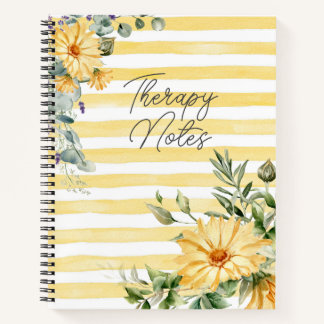 Yellow Wildflower Therapy Notes Journal