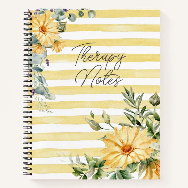 Yellow Wildflower Therapy Notes Journal (Front)