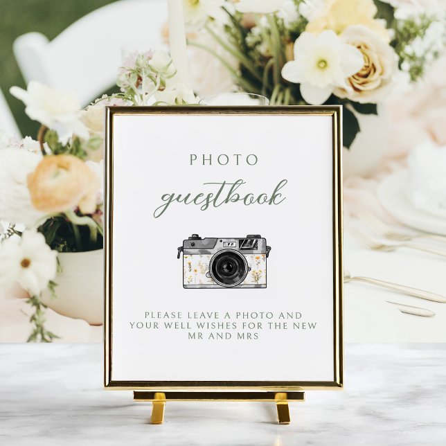 Yellow wildflower wedding photo guestbook sign (Creator Uploaded)