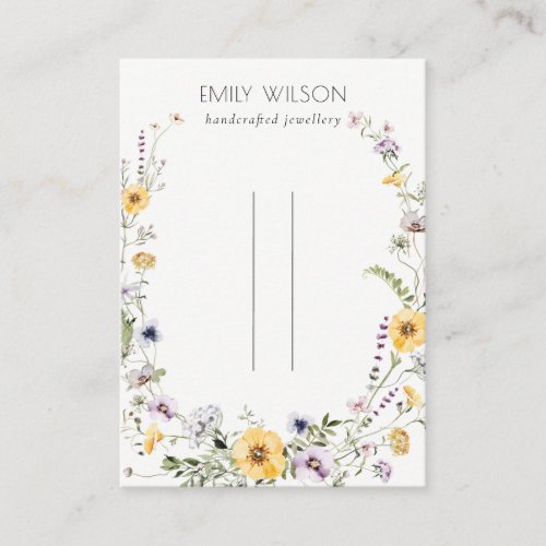 Yellow Wildflower Wreath Hairclips Pin Display Business Card