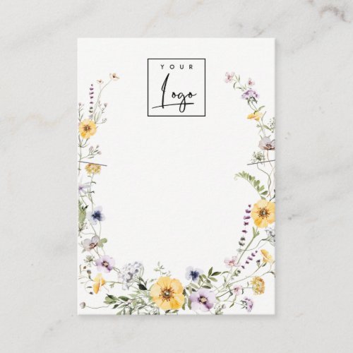 Yellow Wildflower Wreath Necklace Logo Display Business Card