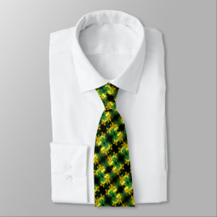 Yellow Wildflowers Abstract Small Pattern Neck Tie