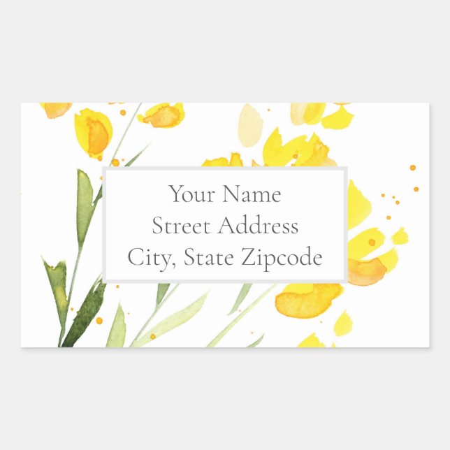 Yellow Wildflowers Address Label (Front)