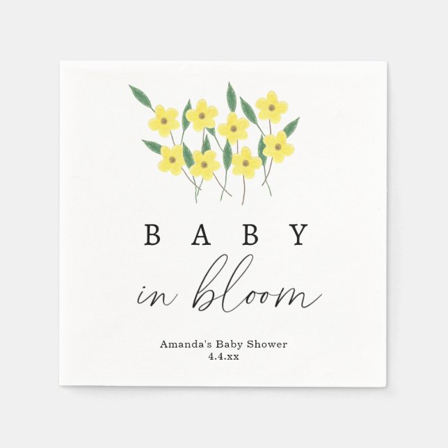 Yellow Wildflowers - Baby in bloom Napkins (Front)