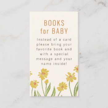 Yellow Wildflowers Baby Shower Book Request Enclosure Card by 2BirdStone at Zazzle