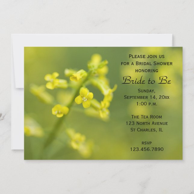 Yellow Wildflowers Bridal Shower Invitation (Front)