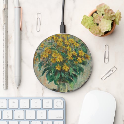 Yellow Wildflowers Claude Monet Floral Art Phone Wireless Charger
