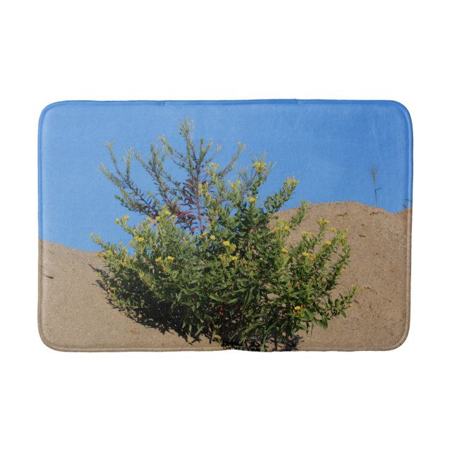 Yellow Wildflowers In Sand Floral   Bath Mat (Front)