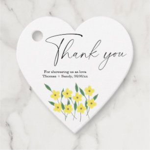 Yellow Wildflowers Thank you Baby Shower party Favor Tags