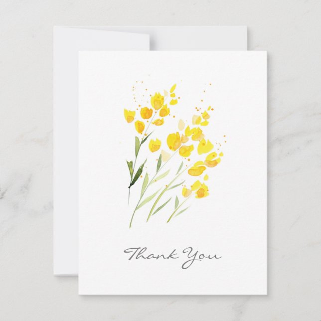 Yellow Wildflowers Thank You Card (Front)