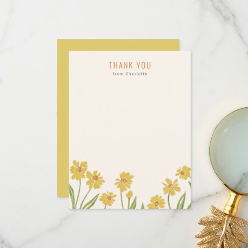 Yellow Wildflowers Thank You Card