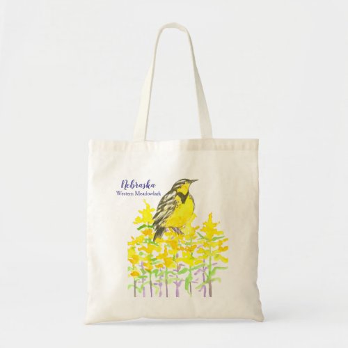 Yellow Wildflowers Western Meadowlark Goldenrod Tote Bag