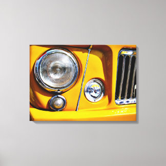 Yellow Willys Jeep Station Wagon headlight Canvas Print