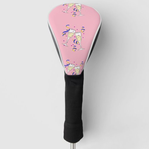 yellow wine on pink golf head cover