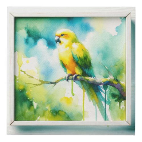 Yellow_winged Parrot REF76 _ Watercolor Faux Canvas Print
