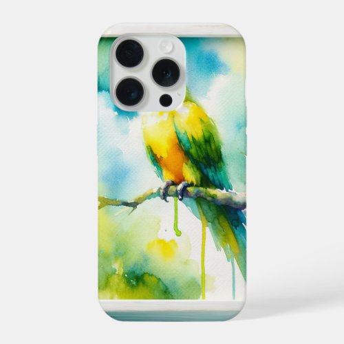 Yellow_winged Parrot REF76 _ Watercolor iPhone 15 Pro Case