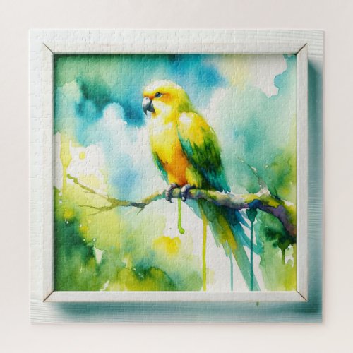 Yellow_winged Parrot REF76 _ Watercolor Jigsaw Puzzle