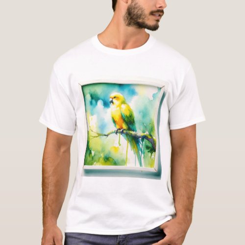 Yellow_winged Parrot REF76 _ Watercolor T_Shirt