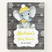 Yellow Winter Elephant  Book Baby Shower Rustic