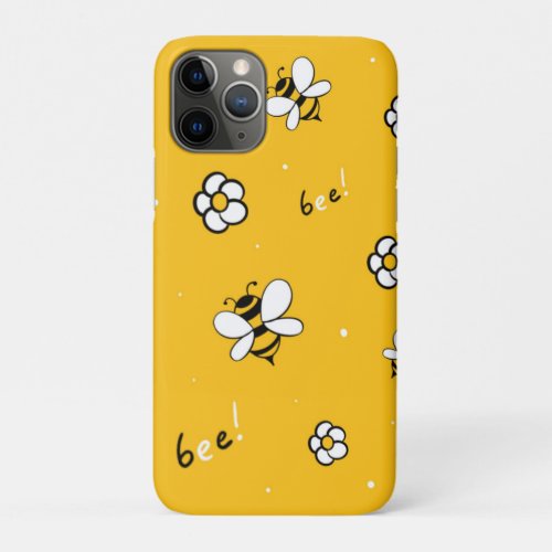 yellow with bees iPhone 11 pro case