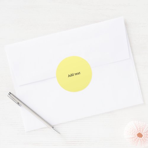 Yellow with Black Text Template Classic Round Sticker