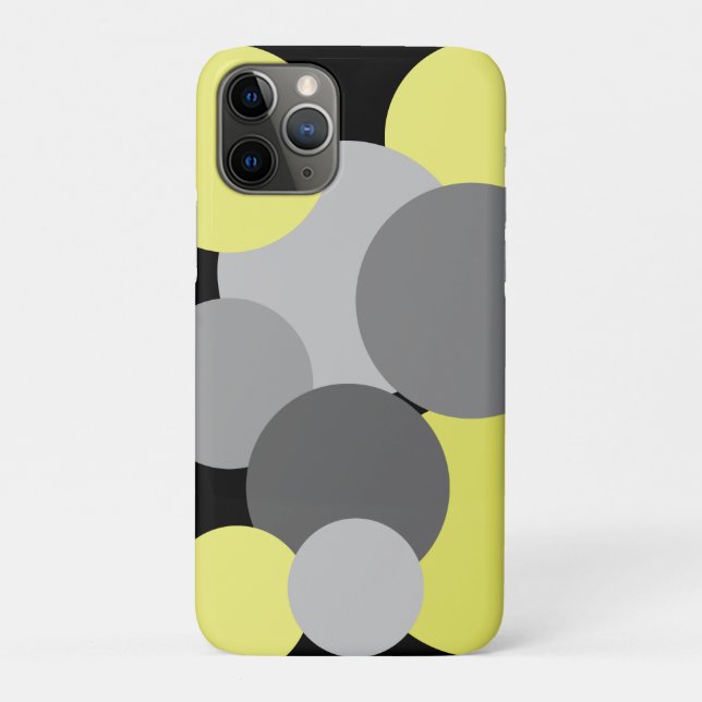 Yellow with Gray Polka Dots  Case-Mate iPhone Case (Back)