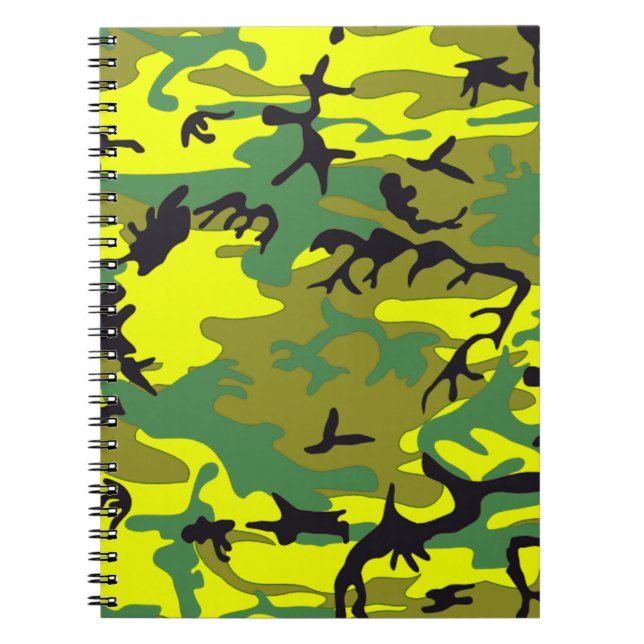 Yellow with Green Camouflage Notebook (Front)