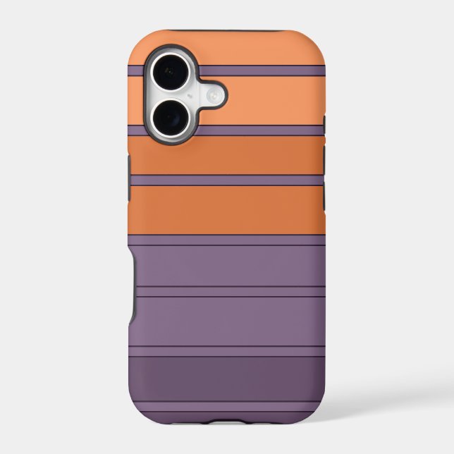 Yellow with lilac striped pattern  iphone case (Back)