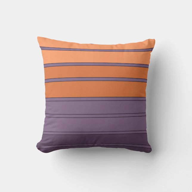 Yellow with lilac striped pattern throw pillow (Front)