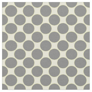 Yellow with polka gray dots fabric