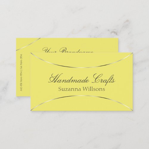 Yellow with Shimmery Silver Decor Modern Simply Business Card