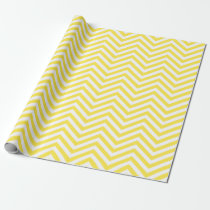 Yellow with White Chevron Wrapping Paper