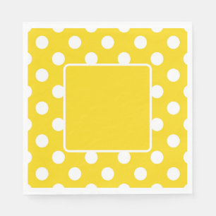 Yellow With White Polka Dots Napkins
