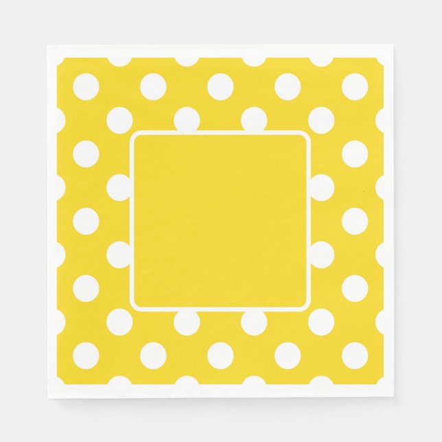 Yellow With White Polka Dots Napkins (Front)