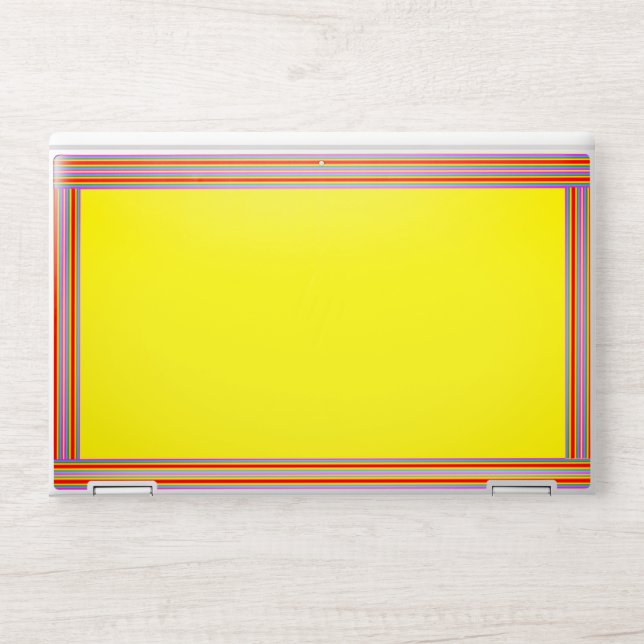 Yellow Wrap Around Rainbow HP Laptop Skin (Front)