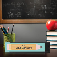 Yellow Writing Pencil Personalized Teacher