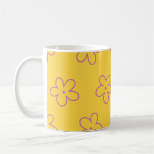 Yellow Y2K Wildflower Bold Retro Spring Kitchen  Coffee Mug