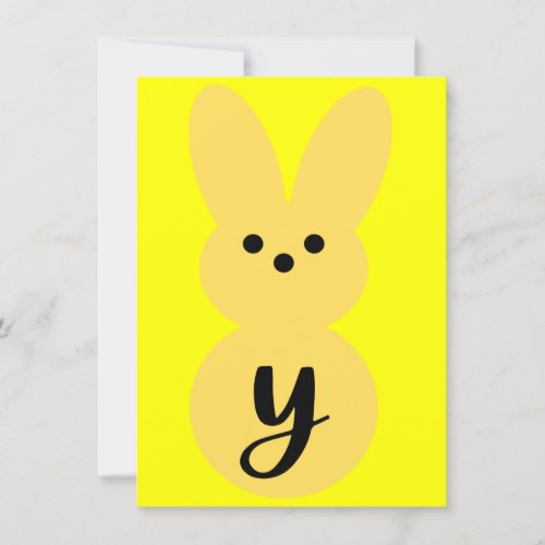 Yellow Y Bunny Shape Easter Bunting Banner Card