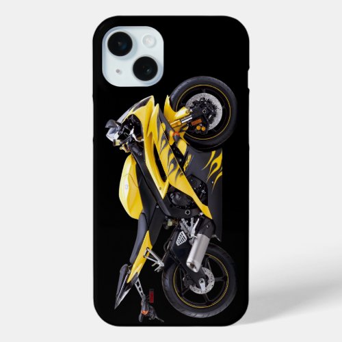 Yellow Yamaha Yzf_R6 Motorcycle iPhone 15 Plus Case