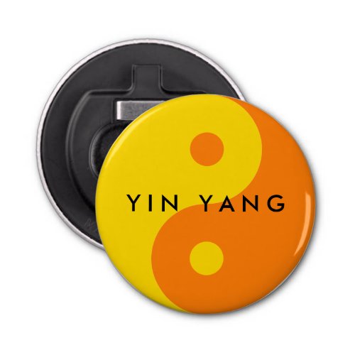 Yellow Yang Yin symbol personalized bottle opener